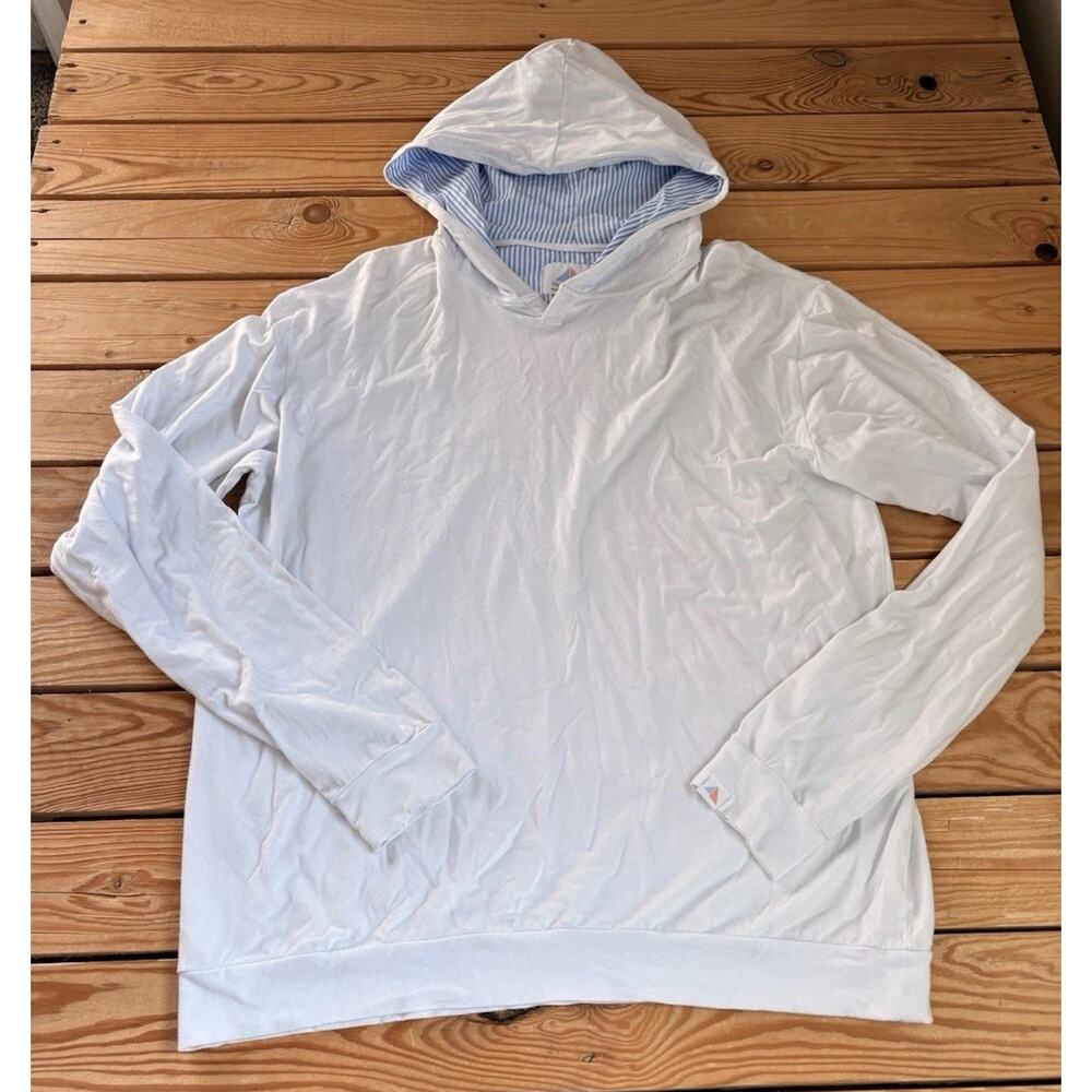 Coastal crew Men’s Hooded Long Sleeve Hoodie Shirt Size XL White P1